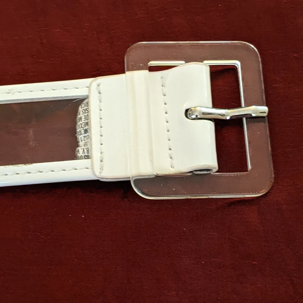 Set Of Two Clear and White Belts One With Tag Brandy Melville 36